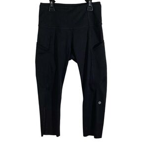 Lululemon Crop Leggings Reflective Hem With Side Pockets